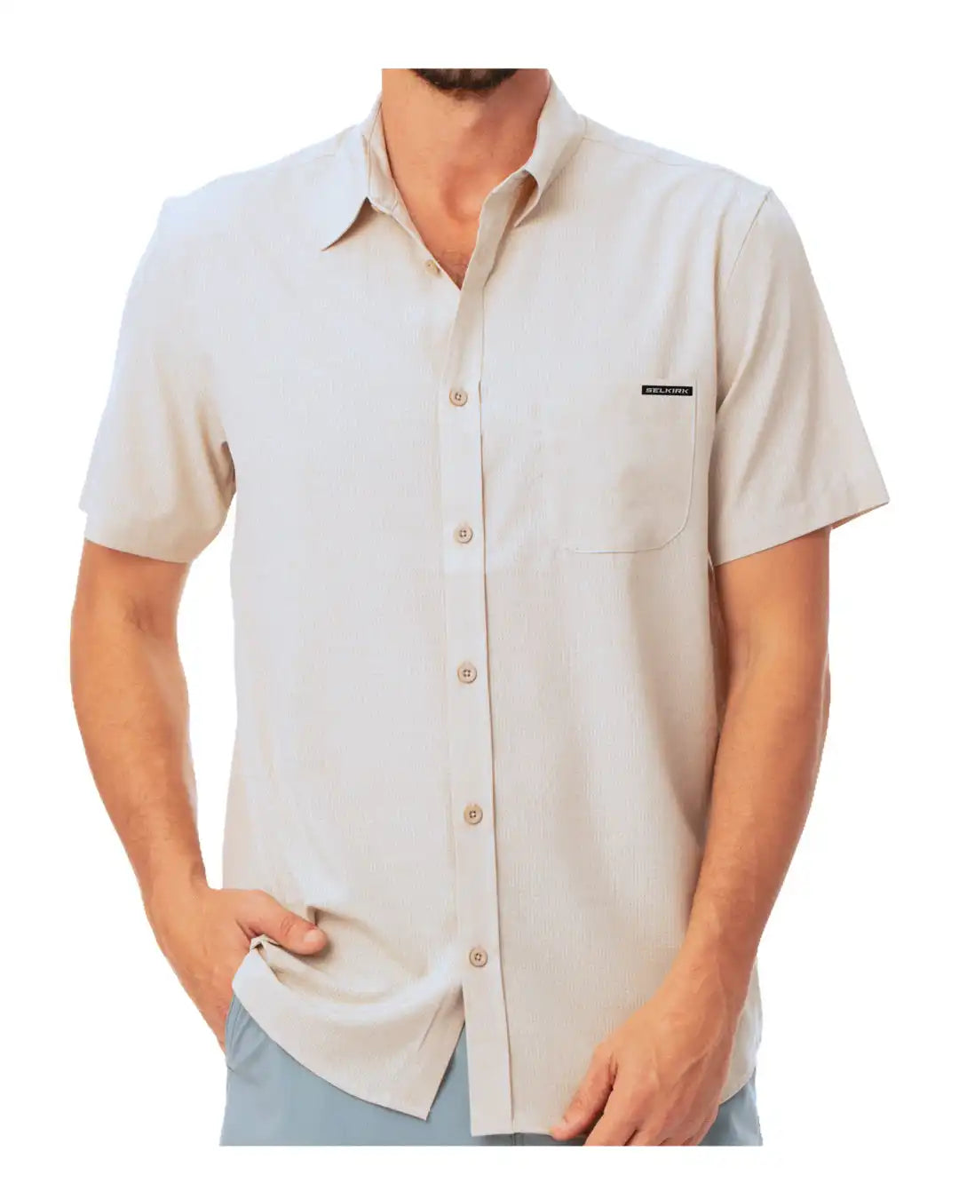 Spring Owen Collection Men's Horizon UPF50 Tech Short Sleeve Button Down