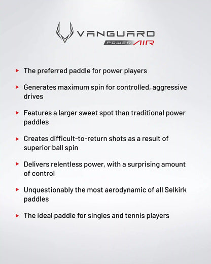 Selkirk VANGUARD Power Air - S2 - Pickleball Paddle